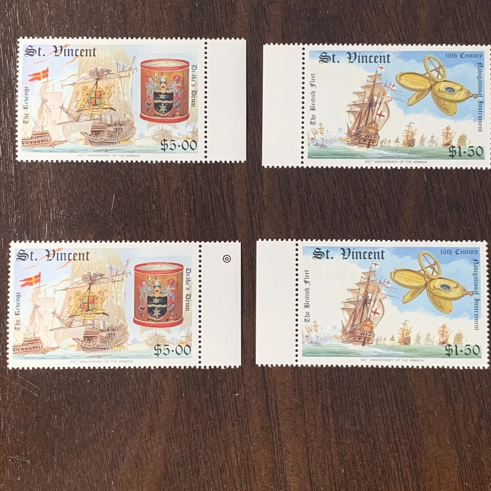 Sellos de San Vincent 1988 #1100-02.1105 lote de tres juegos cortos en su mayoría MNH OG Foto 4 de 4