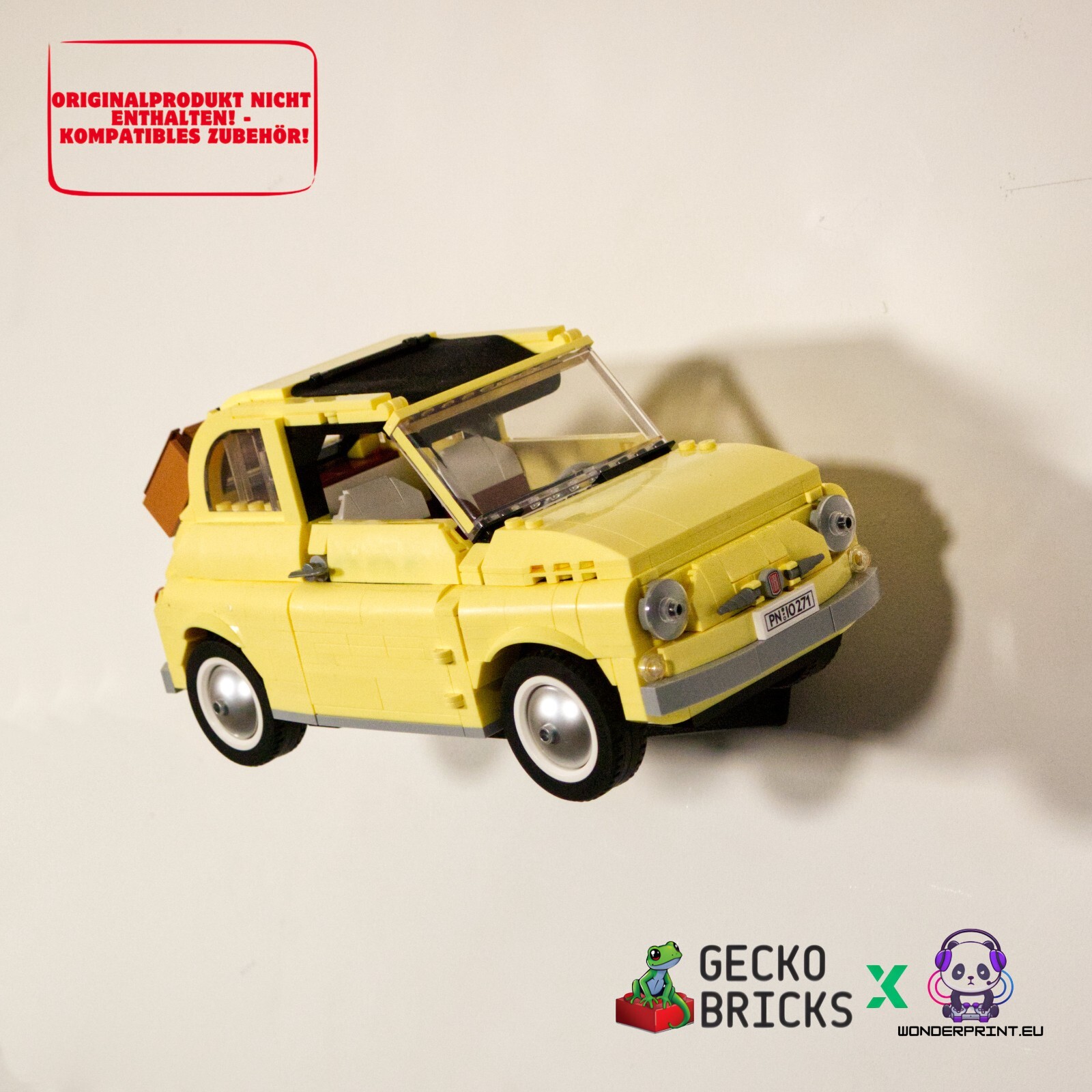 Wandhalterung Halter Halterung passend für LEGO® Blauer Fiat 500 77942 10271