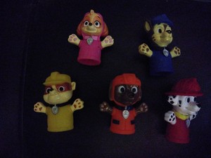 paw patrol bath finger puppets