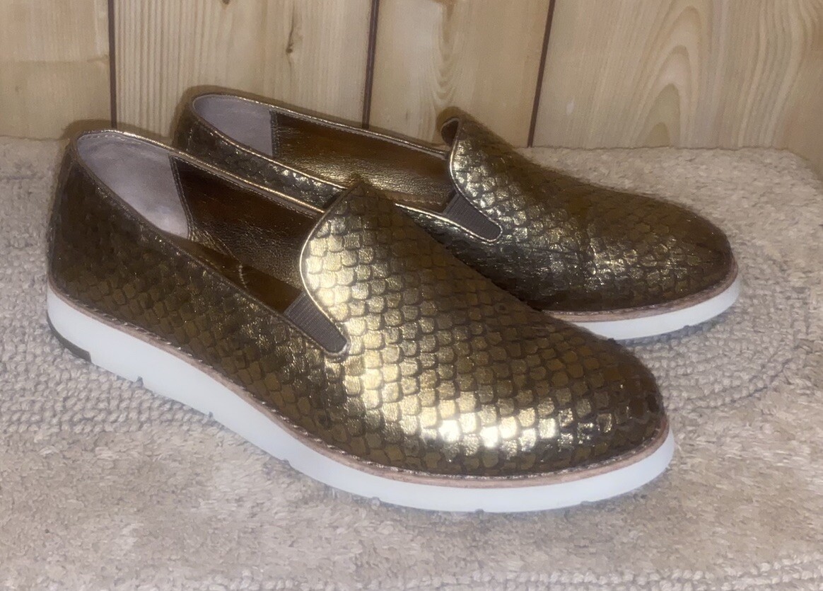 Johnston & Murphy Size 7 Penelope Gold Metallic Crackle  display picture 1