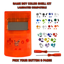 Nintendo Game Boy Color GBC LAMINATED READY Housing PIKACHU ORANGE Shell Kit