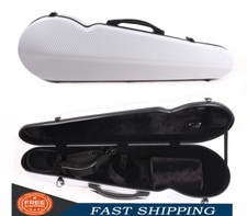 White Violin case 4/4 Hard Sheel Carbon Fiber Violin Box Strong Strap
