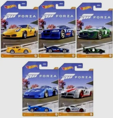 2023 Hot Wheels Forza Motorsport Set  Porsche Bugatti BMW Jaguar Alfa Romeo NOC 