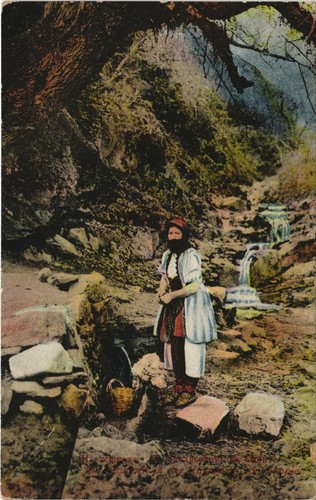 PC SKOPJE Woman at a fountain GREECE 