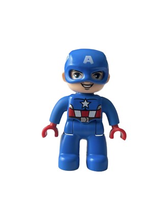 LEGO DUPLO CAPTAIN AMERICA Marvel Avengers Figure Superhero Super Hero Blue  Suit