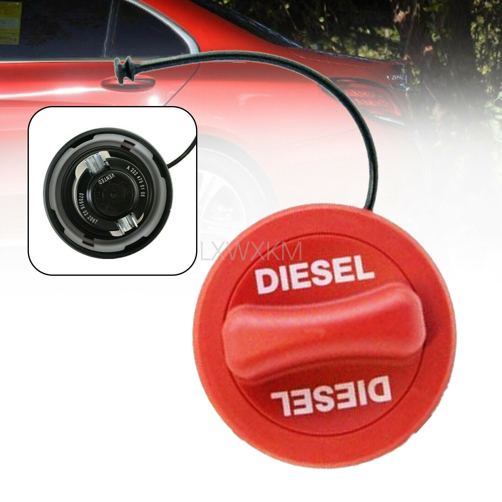 Bouchon De Réservoir Diesel Rouge Arotzelox - Compatible Mercedes Classe A/C/E - Remplace A2224700105