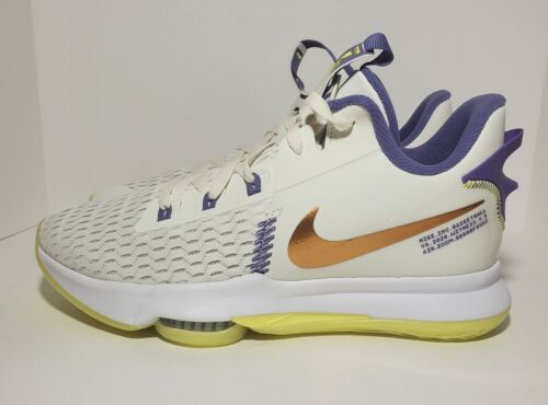Nike Lebron Witness 5 Schuhe Lakers weiß lila CQ9380 102 Herren Größe 12 Air Zoom - Bild 3 von 10