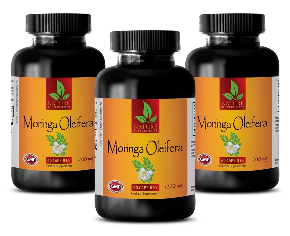 Pure MORINGA OLEIFERA Leaf Powder - Anti Aging - moringa oleifera capsules 3 Bot - Image 2 of 4