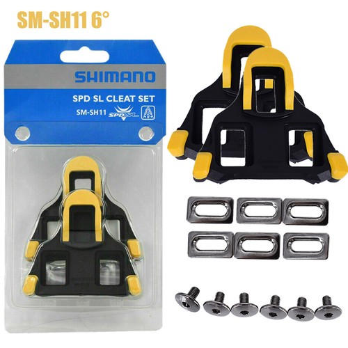 1 Pair Shimano SM-SH11 Cleat set SPD-SL Road Bike Shoes Pedal Cleats 6° Float - Picture 1 of 7