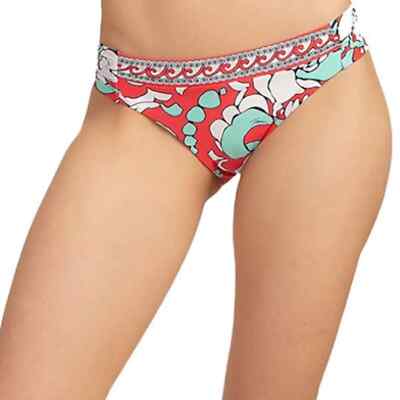 Trina Turk L42519 Womens Red Garden Bloom Shirred Side Hipster Bottoms Size 8