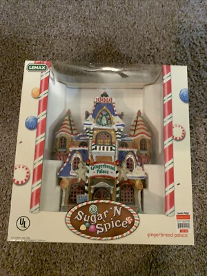 2004 Lemax Sugar N Spice Christmas Porcelain Gingerbread Palace In Original Box