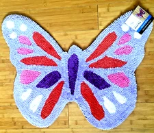 Butterfly Shaped Accent Rug 24" x 30" Kids Teens Soft Purple Dorm Main Stays New