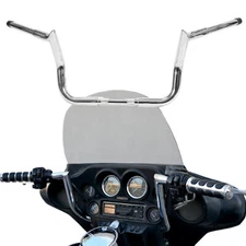 10" Rise Ape Hangers Handlebar 1-1/4" Diameter Bar with Batwing Fairng Chrome