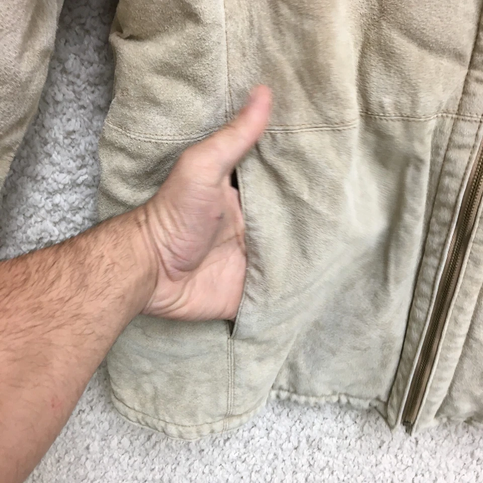 St Johns Bay Jacket Extra Large Green Washable Suede Fleece Lined Hooded Womens - Image 3 of 4