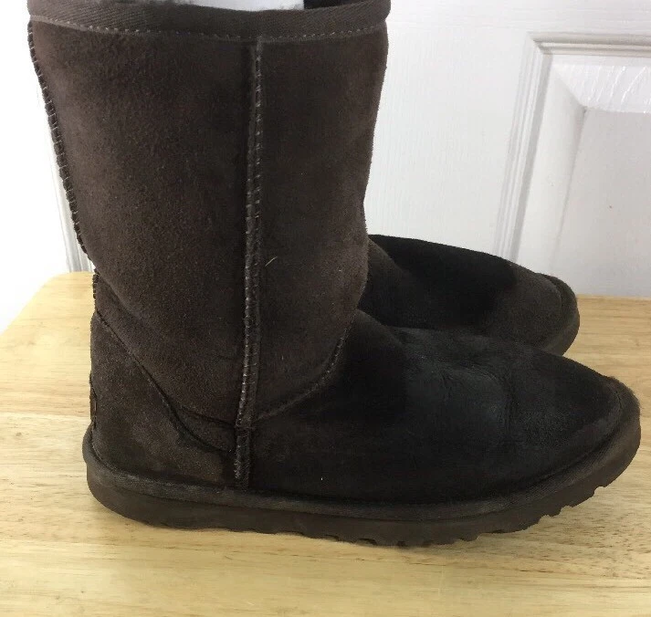 Stivali Ugg taglia 6 donna marrone 5825 pelle foderati lana