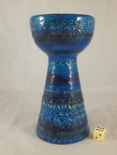 Seltener Bitossi Kerzenhalter Rimini Blu Design Aldo Londi Mid Century Keramik