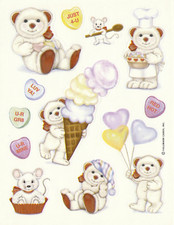 Vintage Hallmark Valentine Stickers one sheet 1990's Exc Condition