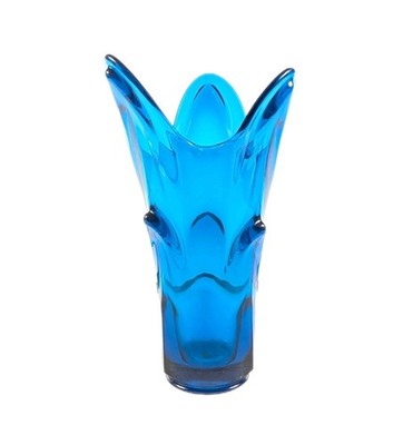 Vintage Viking Glass Bluenique Tundra Swung Vase MCM | eBay