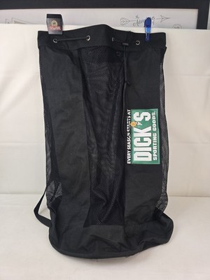 Dicks Sporting Goods Mesh Drawstring Equipment Bag Black 33x20 Gym Sports