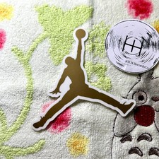 Air Jordan Gold Jumpman Logo Official Decal Sticker New