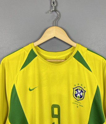 Vintage Brasil Penta 2002 CBF Nike Ronaldo #9 Soccer Jersey
