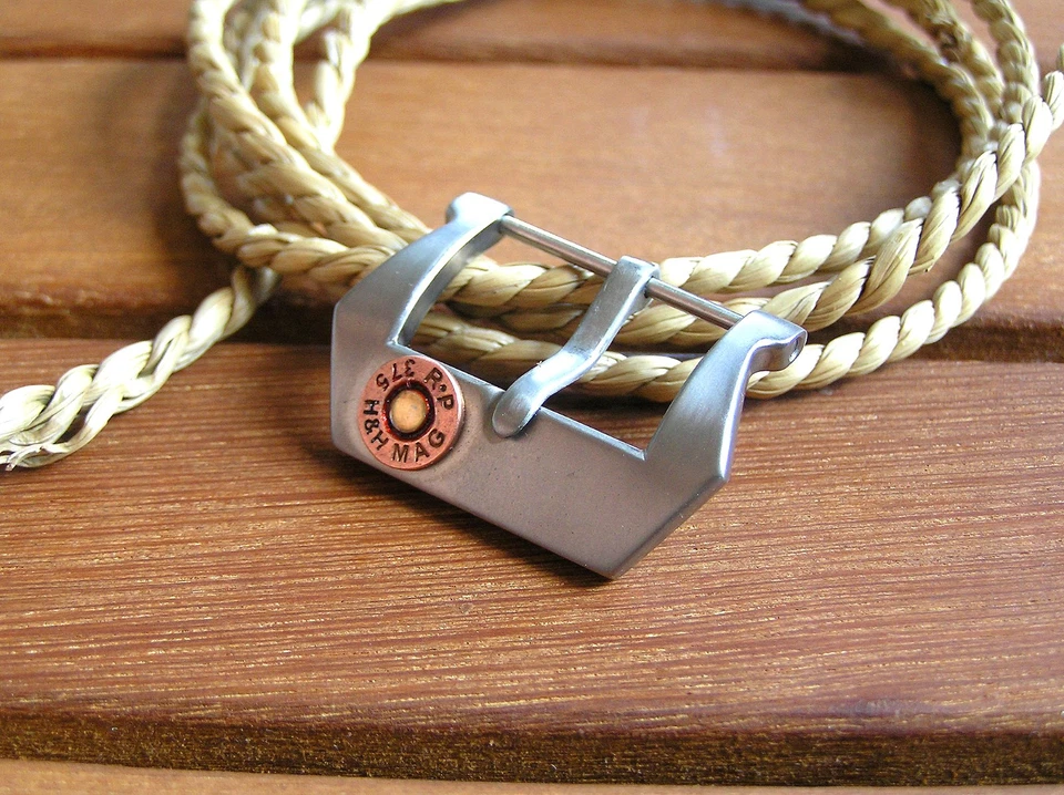 Correa de reloj hebilla 20mm titanio pulsera reloj hebilla Dieselpunk correa hebilla Foto 3 de 4