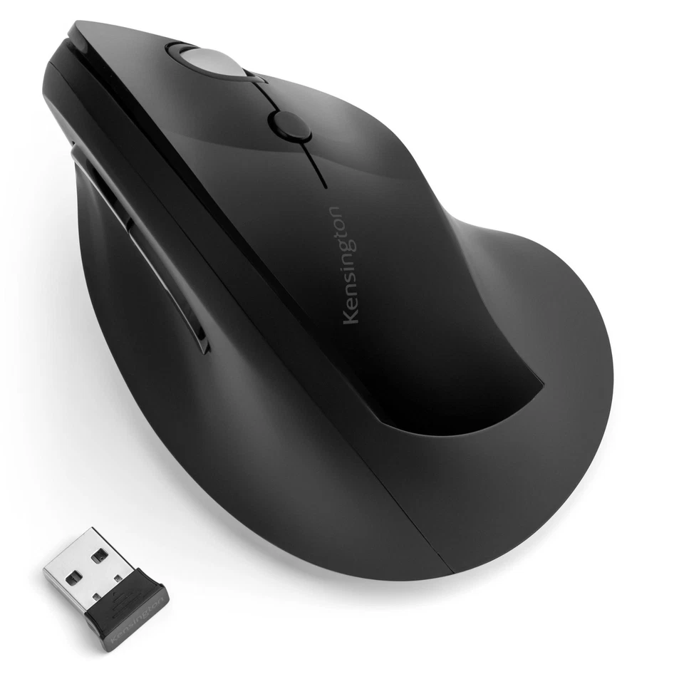 Kensington Pro Fit Ergo Vertical Wireless Mouse: Wireless Mouse (Grey) - Image 2 of 4