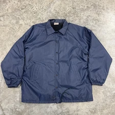 Hartwell Sports Jacket Mens XL Navy Coach Sherpa Lined Snap Front Made in USA