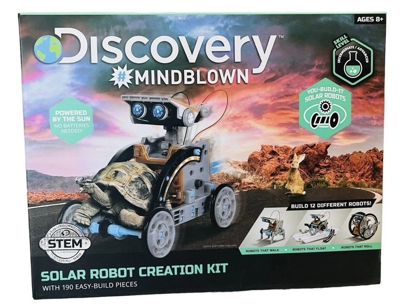 Discovery Kids Mindblown STEM Solar Robot Creation Kit – 12-in-1, 190-Piece