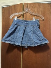 Girl's Art Class Denim Pleated Skirt, Size L 10/12