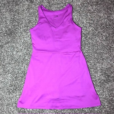 GapFit Womens Small S Pink Tank Dress Tennis Activewear Lined Built in Bra Sport