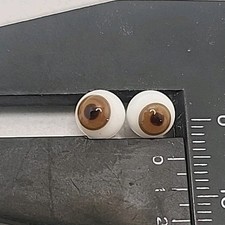 Pair Of 6mm Brown Hand Blown Glass Doll Eyes Doll Making Doll Repair Crafting