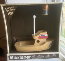 NEW 1973 Little Steps Little Fisher Wooden Toy Innova Taiwan NIB RARE VINTAGE!