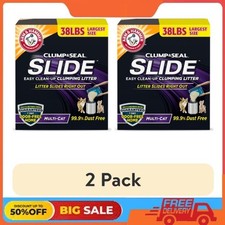  2 pack ARM  HAMMER Clump  Seal SLIDE Cat Litter, Easy Clean-up, 38 lbs