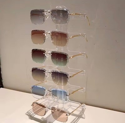 Luxury Rimless Gradient Sunglasses Square Women Men UV400 Fashion Shades