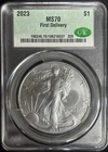 2023 American Silver Eagle $1 CAC MS70, First Delivery