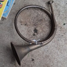 Vintage Brass Bugle Coiled Horn with Flared Bell, Beginner Level