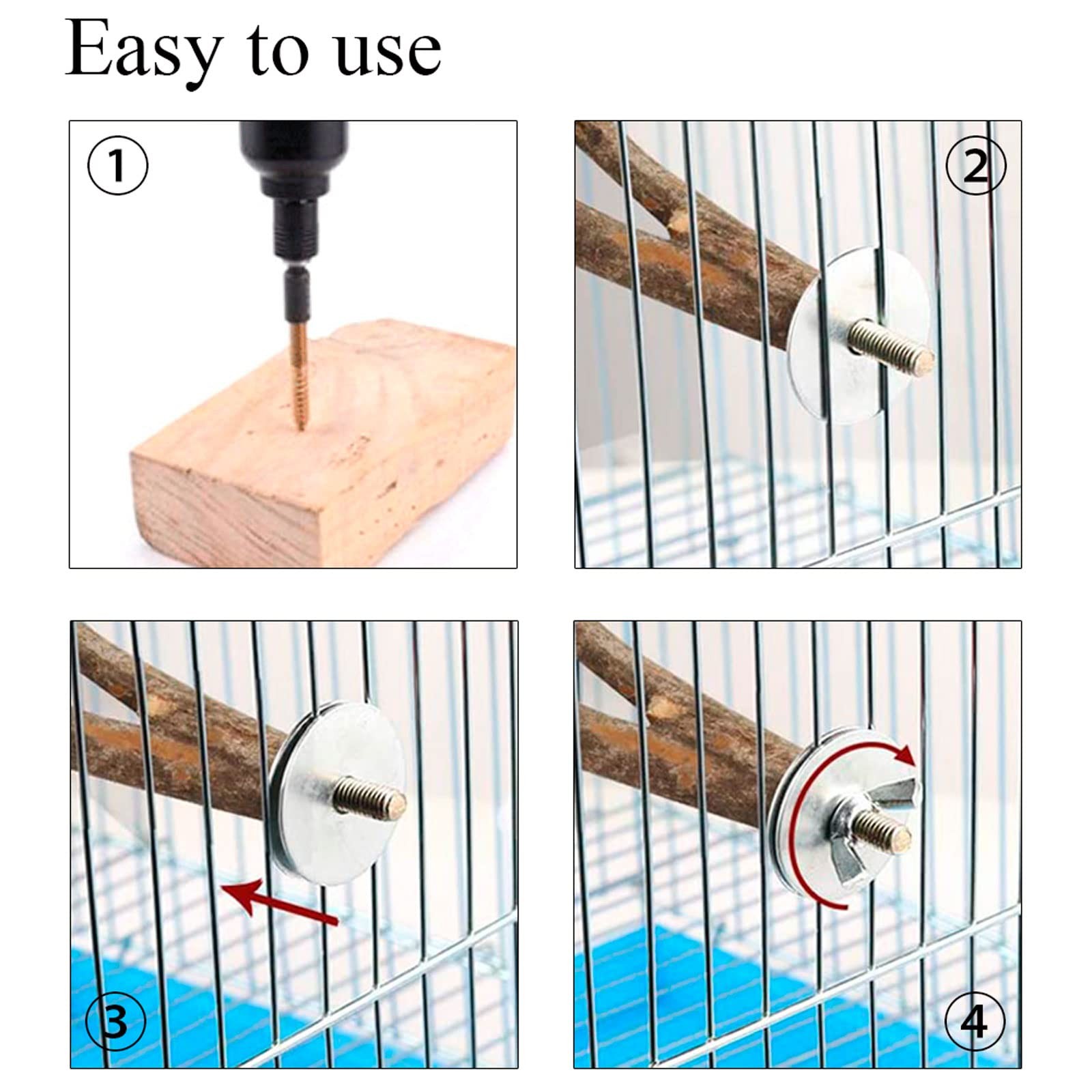 Bird Cage Hardware - 10 Sets of Screws, Washers, Wing Nuts & Drill Tool for F...