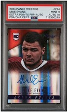 MIKE EVANS ROOKIE AUTO 2014 PRESTIGE EXTRA PTS #46/50 PSA 9/10 POP 1 - 0 Higher