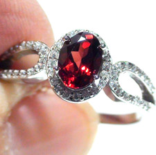 1.0 ct BEAUTIFUL NATURAL SPESSARTITE GARNET RING 925 STERLING SILVER. 7.75