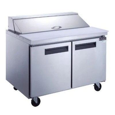 Dukers DSP60-16-S2 2-Door Commercial Food Prep Table Refrigerator in Stainless S