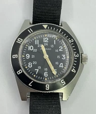 GENUINE GALLET ADANAC U.S. MILITARY 1986 ISSUE MENS AVIATOR WATCH 44MM ORG (W558