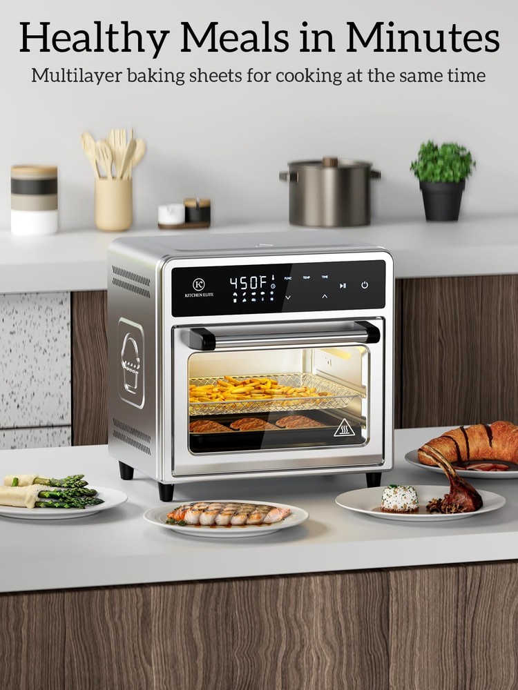 10-in-1 Compact Air Fryer Toaster Oven with 9 Touch Controls and 12.6QT Capacity 10-in-1 Compact Air Fryer Toaster Oven with 9 Touch Controls and 12.6QT Capacity