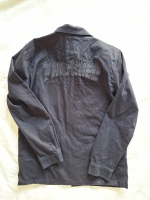 Vans x Thrasher Flame Logo M65 Field Jacket Embroidered Back Skate Coat Men Sz M