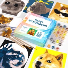 6 Pack Paint by Numbers Kit for Adults Meme Animals Funny Paint by Number...