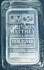 JM Johnson Matthey 1 T oz 999+ Fine Silver Bar Factory Sealed in Assay #B802449