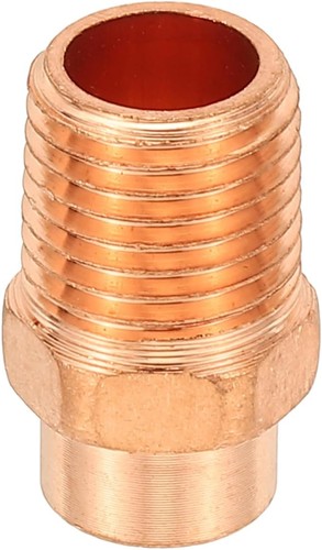 1/4" Male Adapter Fitting with C x M Connections, Copper Pipe Fittings with Swea