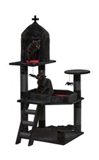 YARUOMY Gothic Cat Tree with Coffin Bed 55" Cat Tower with Spacious Cat C