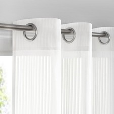 White Sheer Curtains 84 inches Long - Home Decoration Grommet Airy  Lightwei...