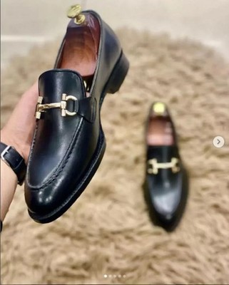 Handgefertigte Herren Schwarz Leder Bit Halbschuhe Schuhe, Erbsen Schuhe, Freizeit Halbschuhe Schuhe